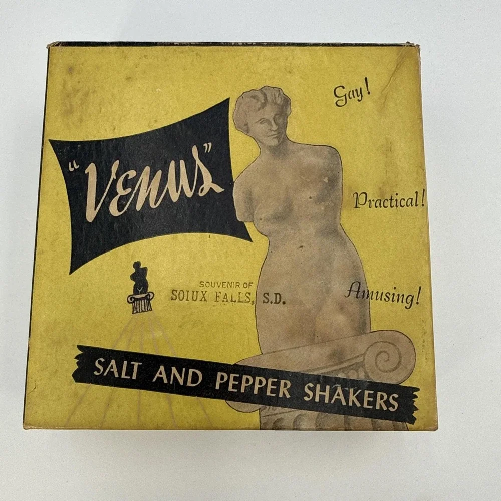 Vintage 1948 H Fishlove Venus De Milo Salt Pepper Shakers Boxed No 612 MCM